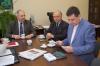 From the left sight: Prof. Józef Wachowicz, Prof. Adam Lipowczan,  Ass. Prof. Roman Dychkovskyi